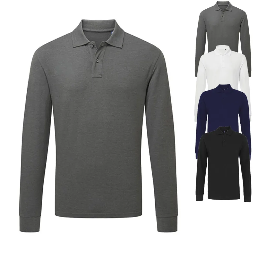 AQ030 Asquith & Fox Herren klassisches Polo Polshirt langarm
