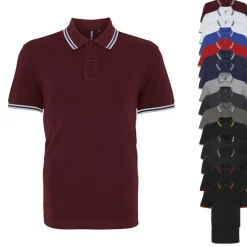 AQ011 Asquith & Fox Herren klassisches Polo Polohirt Kontraststreifen