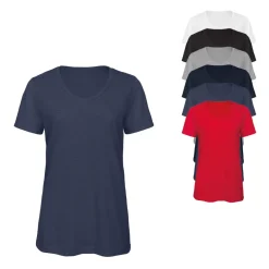 BCTW058 B&C V-Ausschnitt TRIBLEND T-Shirt kurzarm /Damen