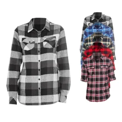 BU5210 Burnside gewebtes kariertes Flanellhemd für Damen