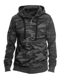 BU8615 Burnside Kapuzenjacke Tarmmuster