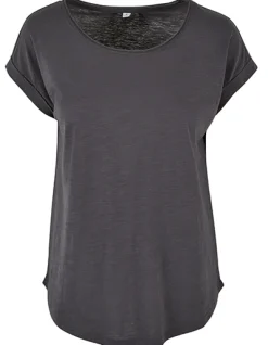BY036 Build Your Brand Damen langes Feuergarn T-Shirt kurzarm