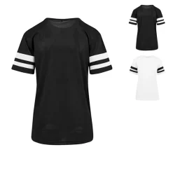 BY033 Build Your Brand Damen Mesh T-Shirt mit Streifenärmel