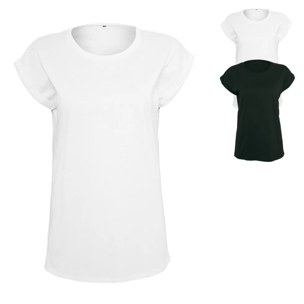 BY138 Build Your Brand Damen T-Shirt mit verlägerer Schulter