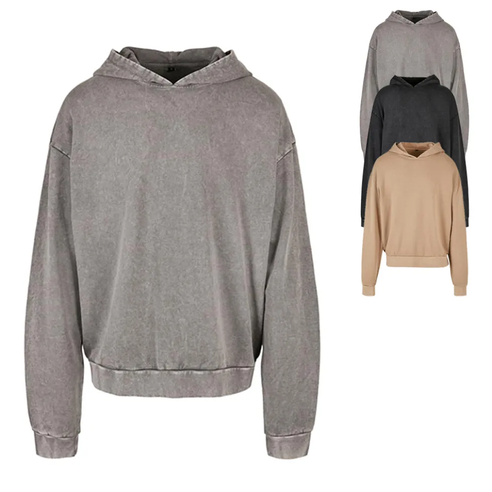 BY191 Build Your Brand Kapuzensweatshirt Säurewaschung in Übergröße