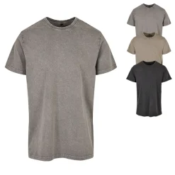 BY190 Build Your Brand Rundhals T-Shirt säurewaschung