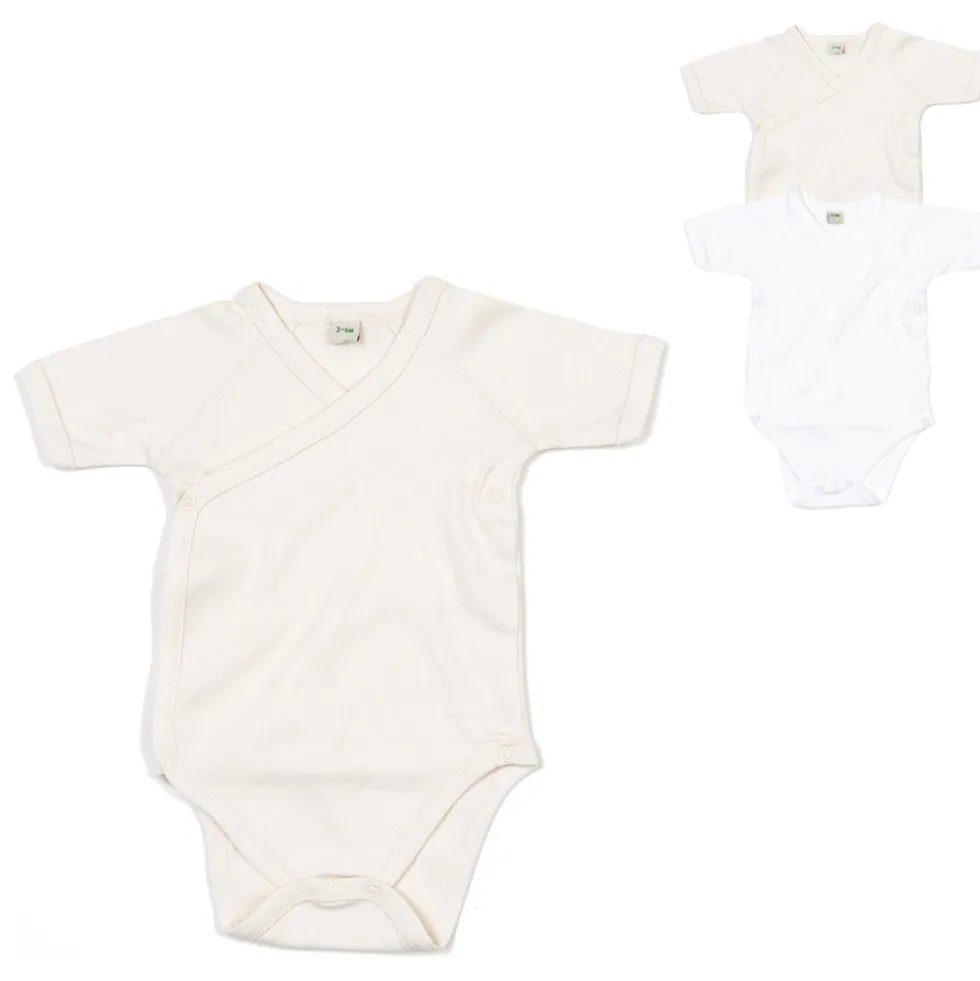 BZ05T Babybugz Baby Kimono Bodyanzug kurzarm
