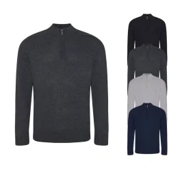 EA061 Ecologie Wakhan Strick-Pullover mit 1/4 Reißverschluss für Herren
