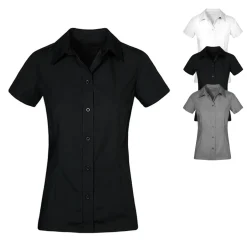 E6305 Promodoro Damen Poplin Bluse Kurzarm