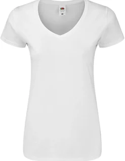 F274 Fruit of the Loom Damen Iconic 150 V-Ausschnitt T-shirt