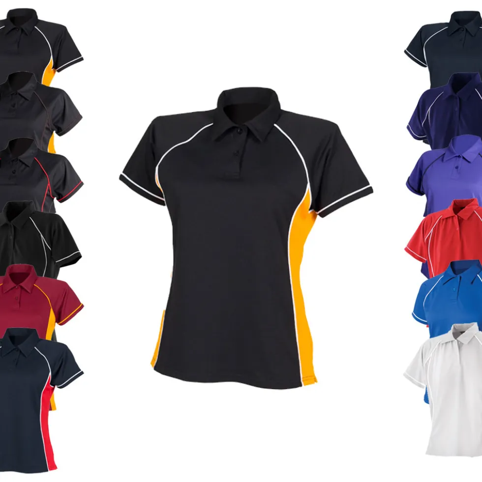 FH371 Finden+Hales Performance-Poloshirt für Damen mit Paspeln