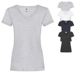 Fruit of the Loom Damen T-Shirt mit V-Ausschnitt