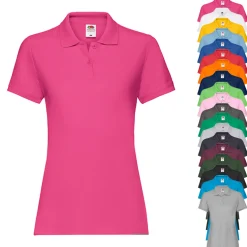 Fruit of the Loom Premium Poloshirt für Damen Slimfit