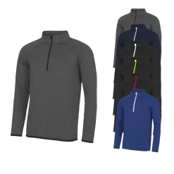 JC031 Just Cool Herren Pullover Sweatshirt mit halbem Reißverschluss