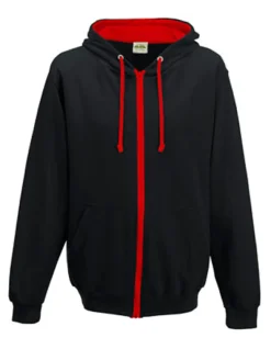 JH053 Just Hoods Kapuzenjacke mit kontrastfarbenem Kunststoff-Reißverschluss