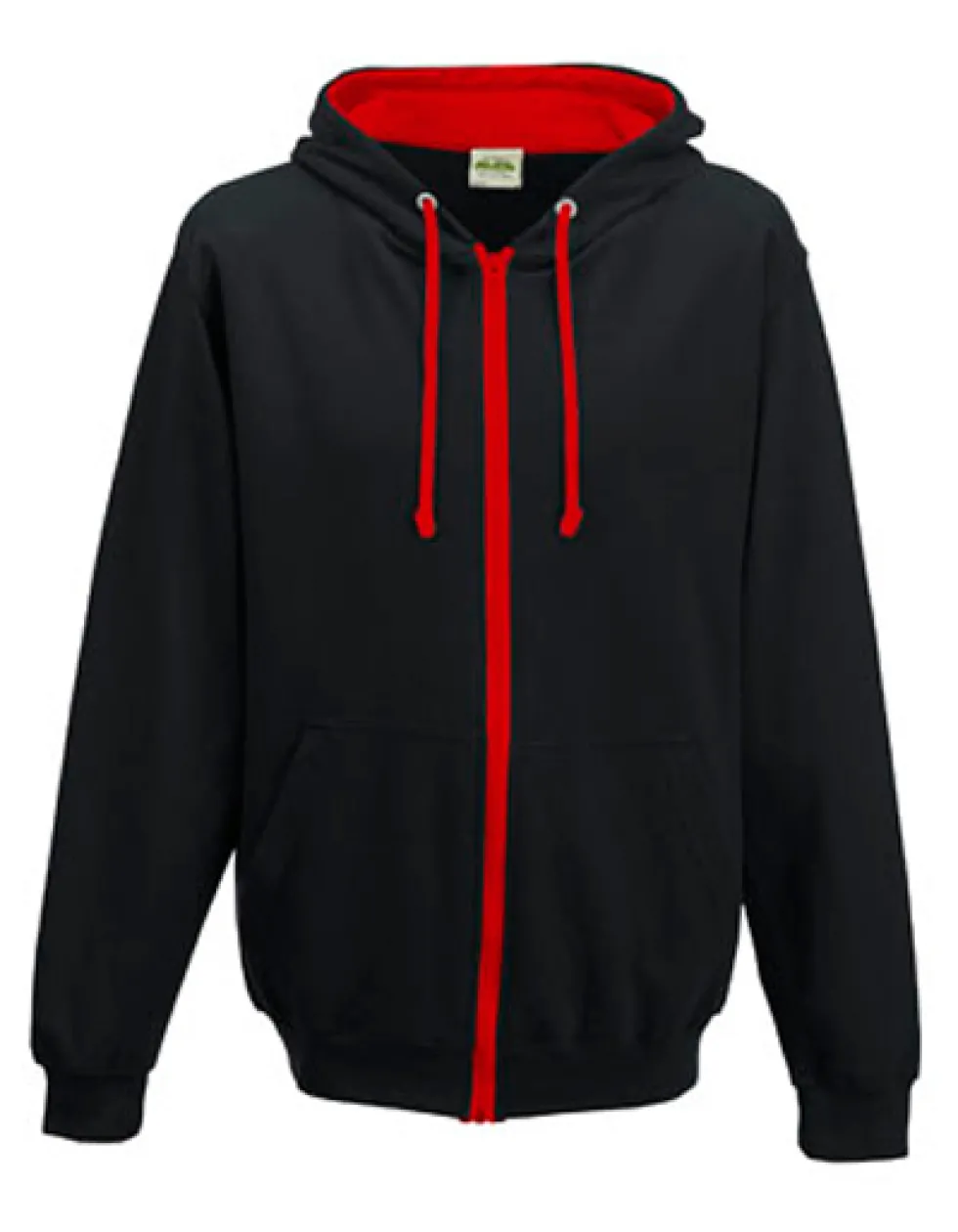 JH053 Just Hoods Kapuzenjacke mit kontrastfarbenem Kunststoff-Reißverschluss
