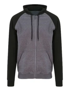 JH063 Just Hoods Kapuzenjacke ZOODIE mit kontrastfarbenen Raglan-Ärmeln