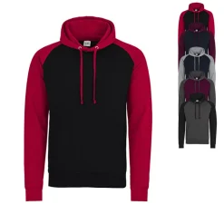 JH009 Just Hoods Kapuzenpullover Baseball-Stil Hoodie