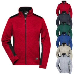JN861 James+Nicholson Damen Arbeitskleidung Strickfleece Jacke -STRONG-