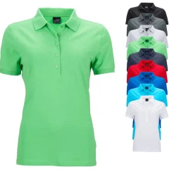 JN709 James+Nicholson Damen Elastisch Polo Piqué