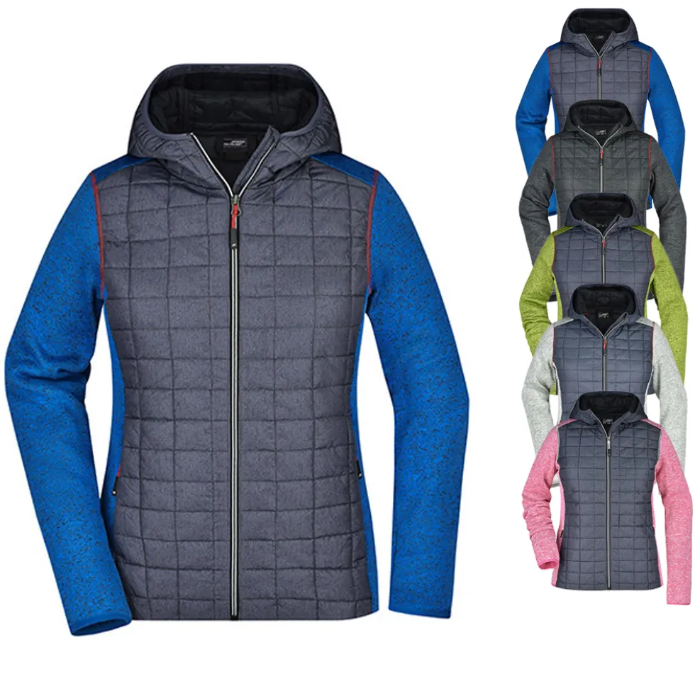 JN771 James+Nicholson Damen Hybrid Stickfleecejacke