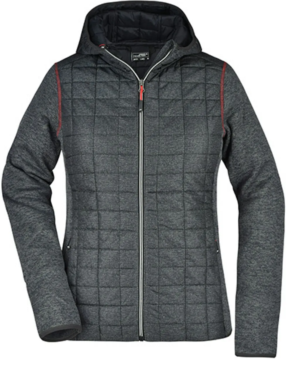 JN771 James+Nicholson Damen Hybrid Stickfleecejacke
