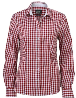 JN616 James+Nicholson Damen karierte Bluse