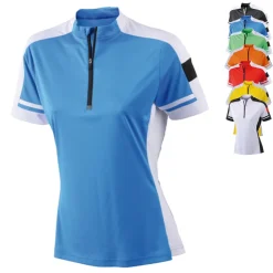 JN451 James+Nicholson Damen Radtrikot 1/2 Reißverschluss