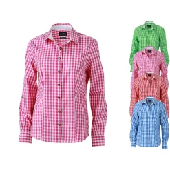 JN637 James+Nicholson Damen Traditionell Bluse