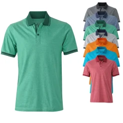 JN706 James+Nicholson Herren HEATHER Polo kurzarm