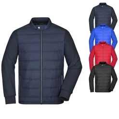 JN1124 James+Nicholson Herren Hybrid Sweatjacke