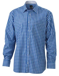 JN617 James+Nicholson Herren kariertes Hemd