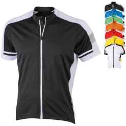 JN454 James+Nicholson Herren Radtrikot durchgehender Reißverschluss