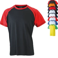 JN010 James+Nicholson Herren Raglan T-Shirt kurzarm