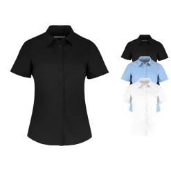 K241 Kustom Kit Dame Bluse Kurzarm Poplin Shirt
