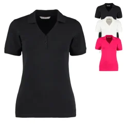 K732 Kustom Kit Damen Bluse Kurzarm Ärmel mit Aufschlag