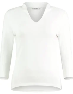K785 Kustom Kit Damen Shirt 3/4-Ärmel mit Mandarin-Stehkragen