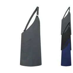 KY118 Karlowsky Asymmetrische Latzschürze Classic mit Tasche