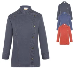 KY053 Karlowsky Damen Kochjacke Jeans-Style