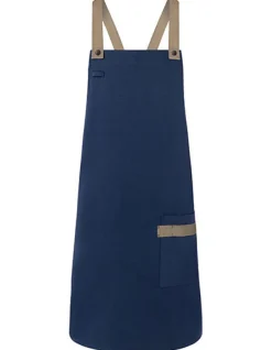 KY119 Karlowsky Latzschürze Urban-Look mit Kreuzbändern und Tasche