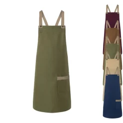 KY119 Karlowsky Latzschürze Urban-Look mit Kreuzbändern und Tasche