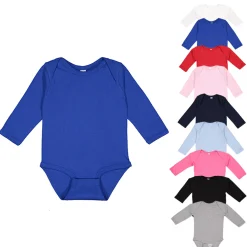 LA4411N Rabbit Skins Feiner Jersey-Bodyanzug für Kleinkinder mit langen Ärmeln