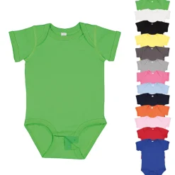 LA4424N Rabbit Skins Feiner Jersey-Kurzarm-Bodyanzug für Kleinkinder