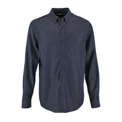 L02100 SOL´S Herren Denim Fischgrätenmuster Hemd Barry