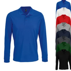 L03983 SOLS Unisex Polo Poloshirtshirt langarm Polycotton