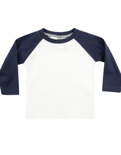 LW025 Larkwood Baby Langarm shirt im Baseball-Stil