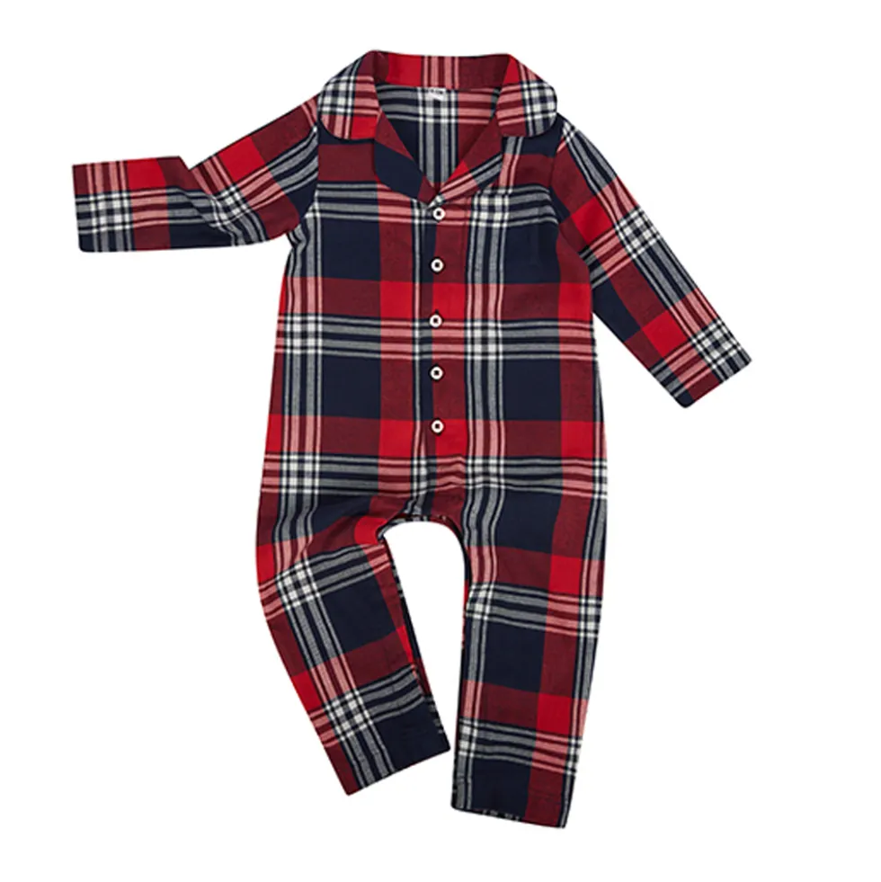 LW074 Larkwood Tartan Baby-Schlafstrampler