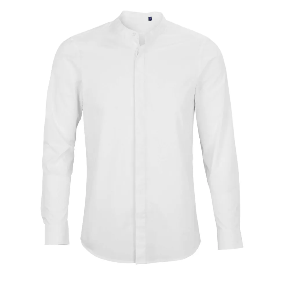 NB3792 NEOBLU Herren Hemd Mandarinkragen Bart