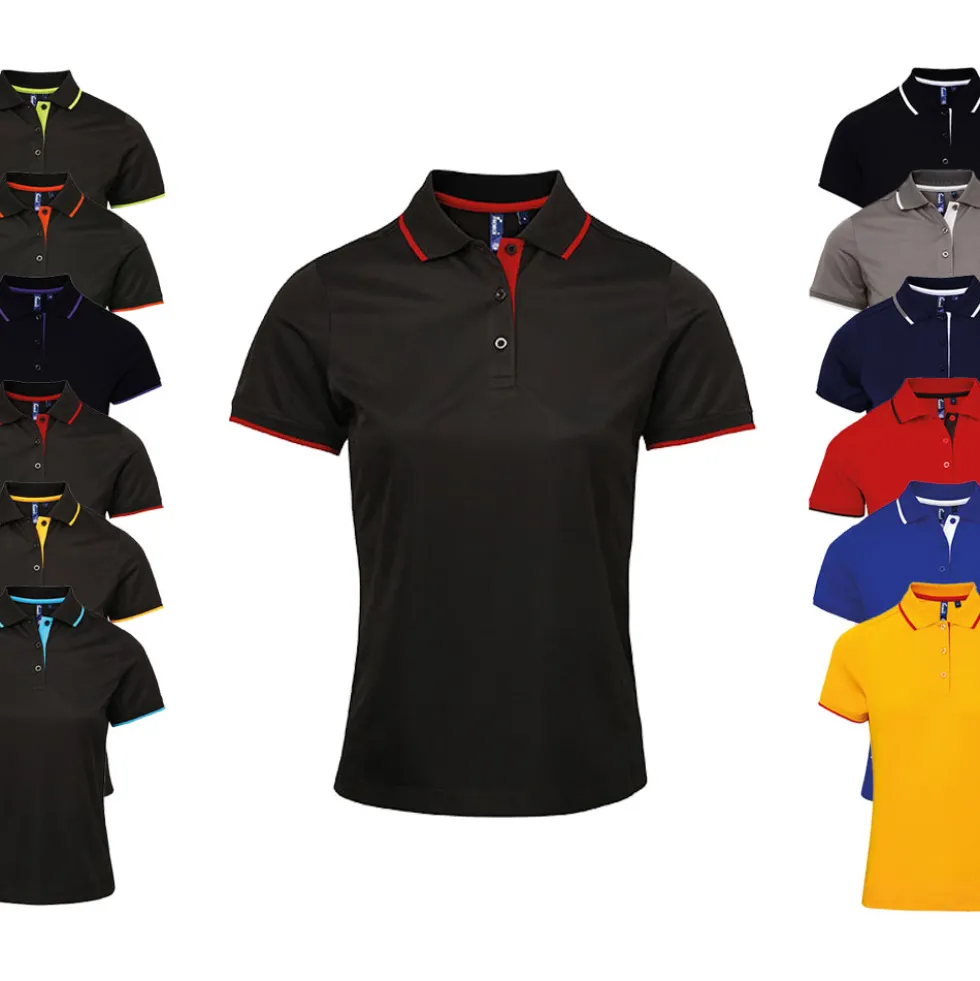 PW619 Premier Workwear Damen Kontrast Coolchecker® Polo