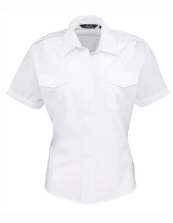 PW312 Premier Workwear Damen Piloten Bluse kurzarm